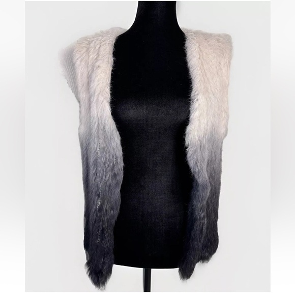 Wish Australia Faux Fur Vest S Super Soft Gray Black Mob Wife Festival Boho EUC - Picture 2 of 6